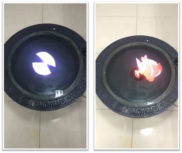 Smart manhole advertising with 3D LED animations