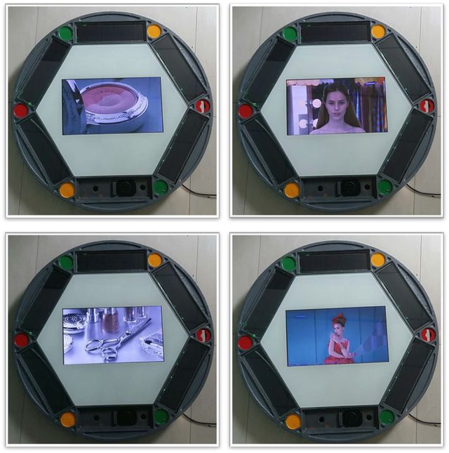 Smart manhole advertising with big LCD screens