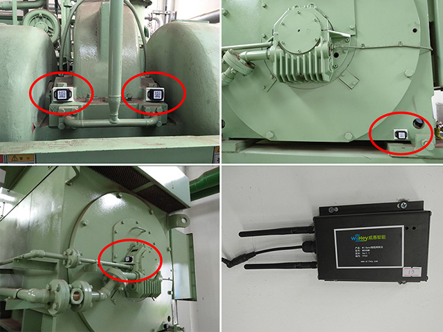 mounting wireless vibration sensor on the air compressors or pumps