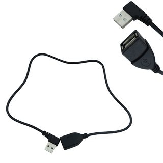 Right Angled 90 Degree USB 2.0 Male to Female Extension Cable