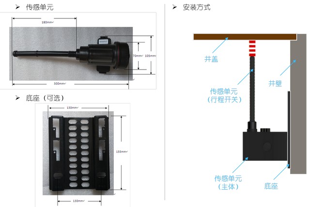 智能防盗监测传感器的尺寸和安装方式